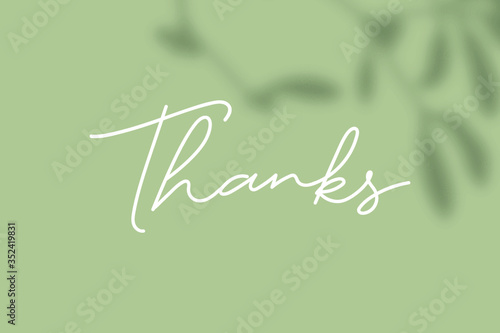Thanks on a green background vector