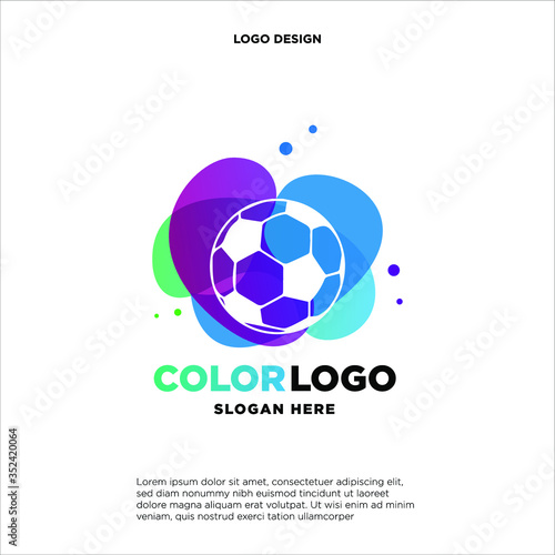 Abstract ball logo designs concept vector  Colorful sport logo designs