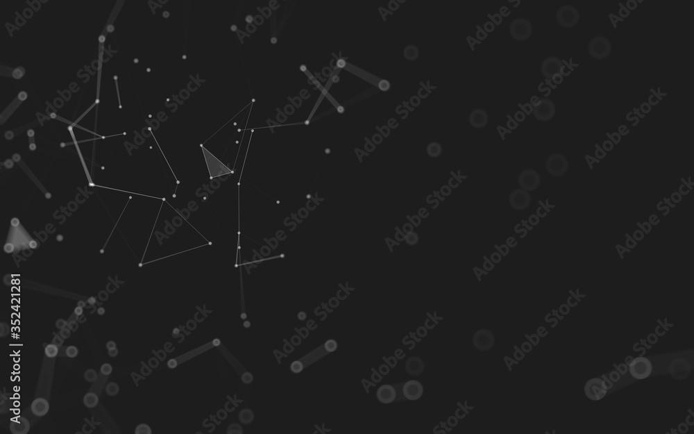 Abstract background. Molecules technology with polygonal shapes, connecting dots and lines. Connection structure. Big data visualization. Abstract background. Molecules technology with polygonal shapes, connecting dots and lines. Connection structure. Big data visualization.