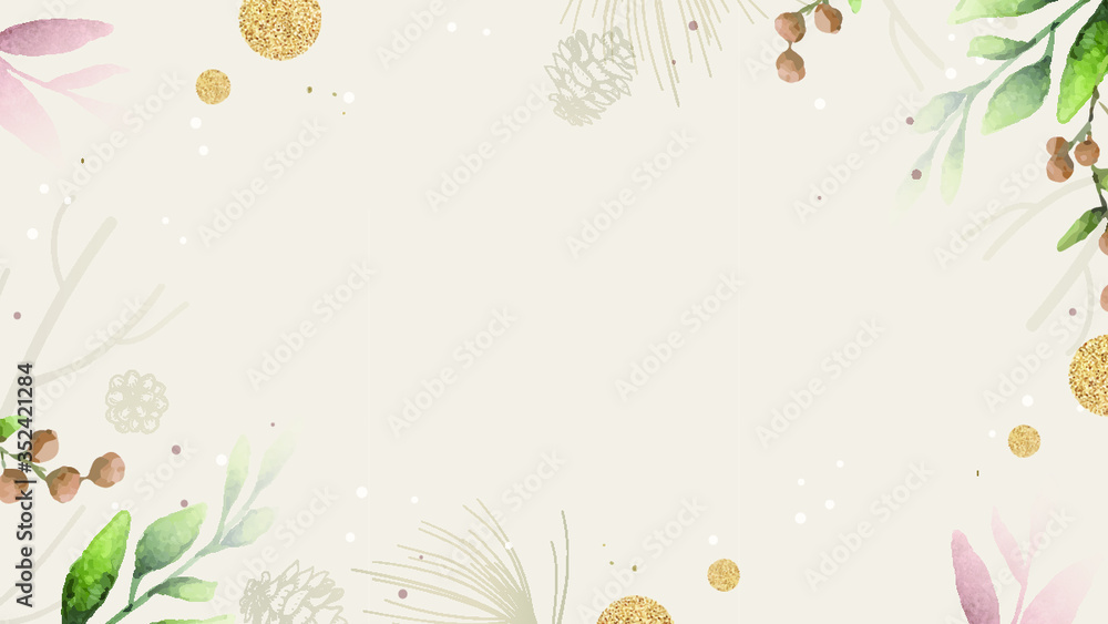 Obraz premium Blank leafy frame wallpaper vector