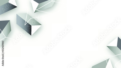 Gray geometrical shapes social banner vector