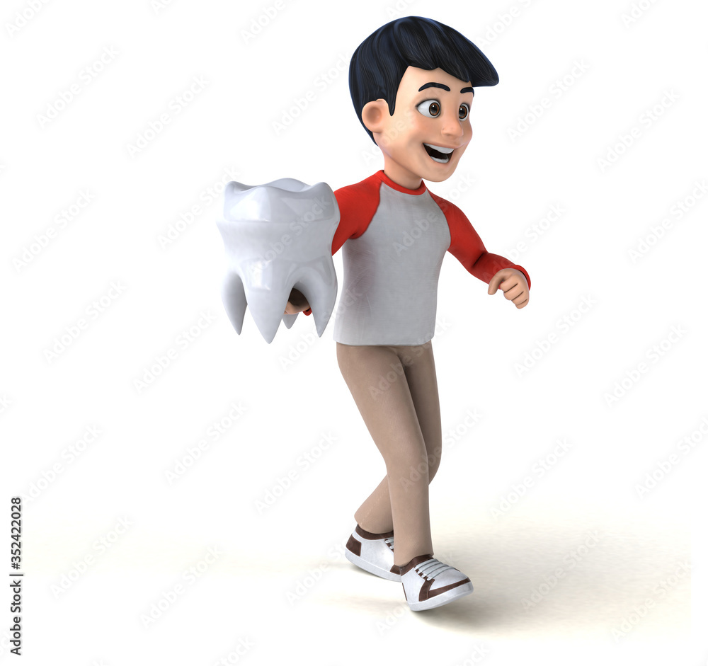 Fun 3D Asian teenager with a manga style