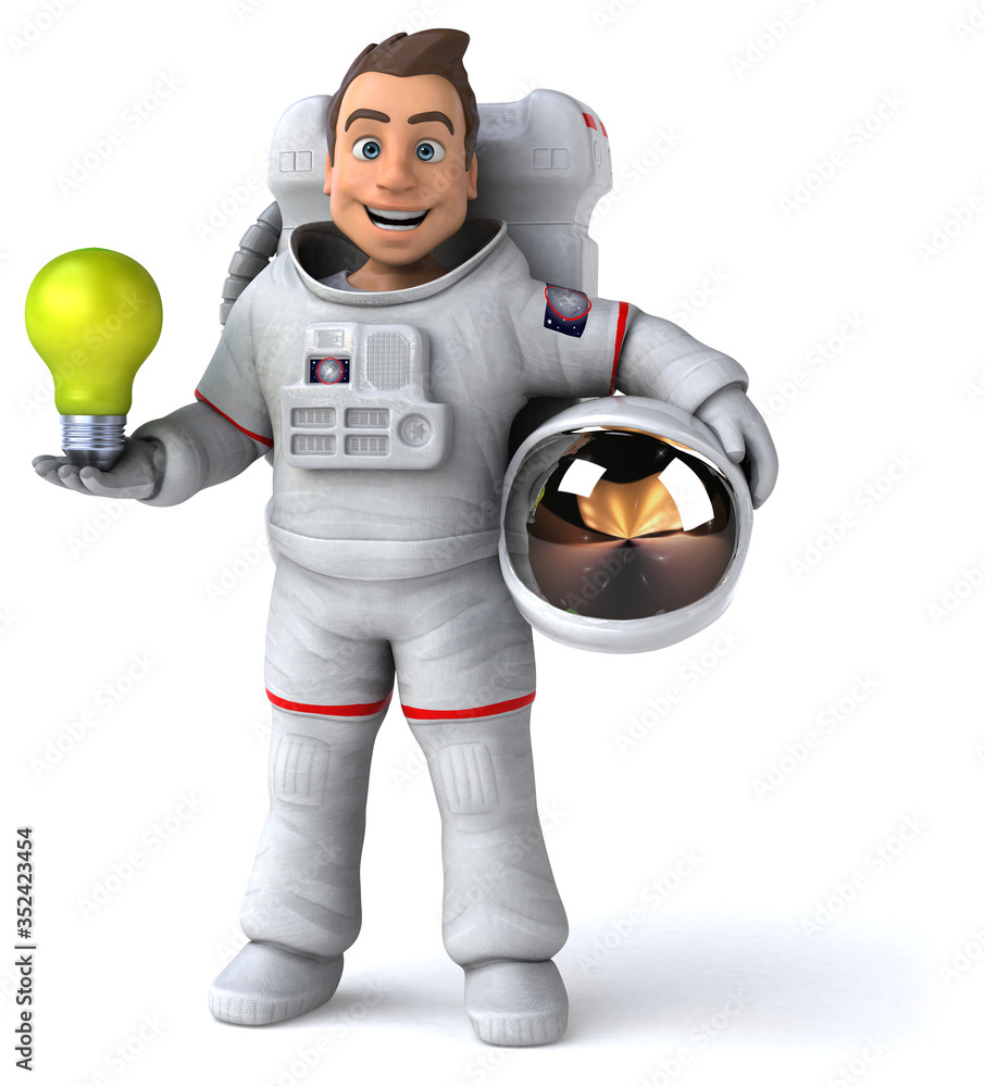 Fun astronaut - 3D Illustration