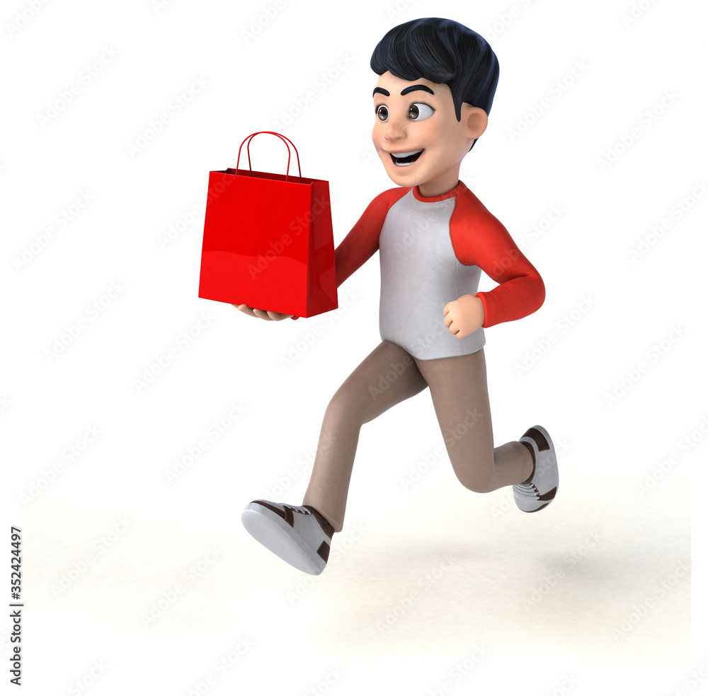 Fun 3D Asian teenager with a manga style Fun 3D Asian teenager with a manga style