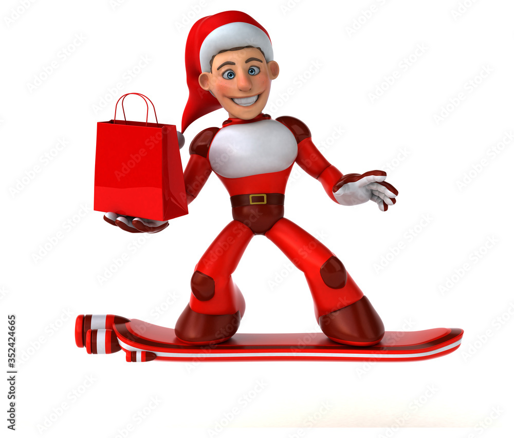 Fun Super Santa Claus - 3D Illustration Fun Super Santa Claus - 3D Illustration