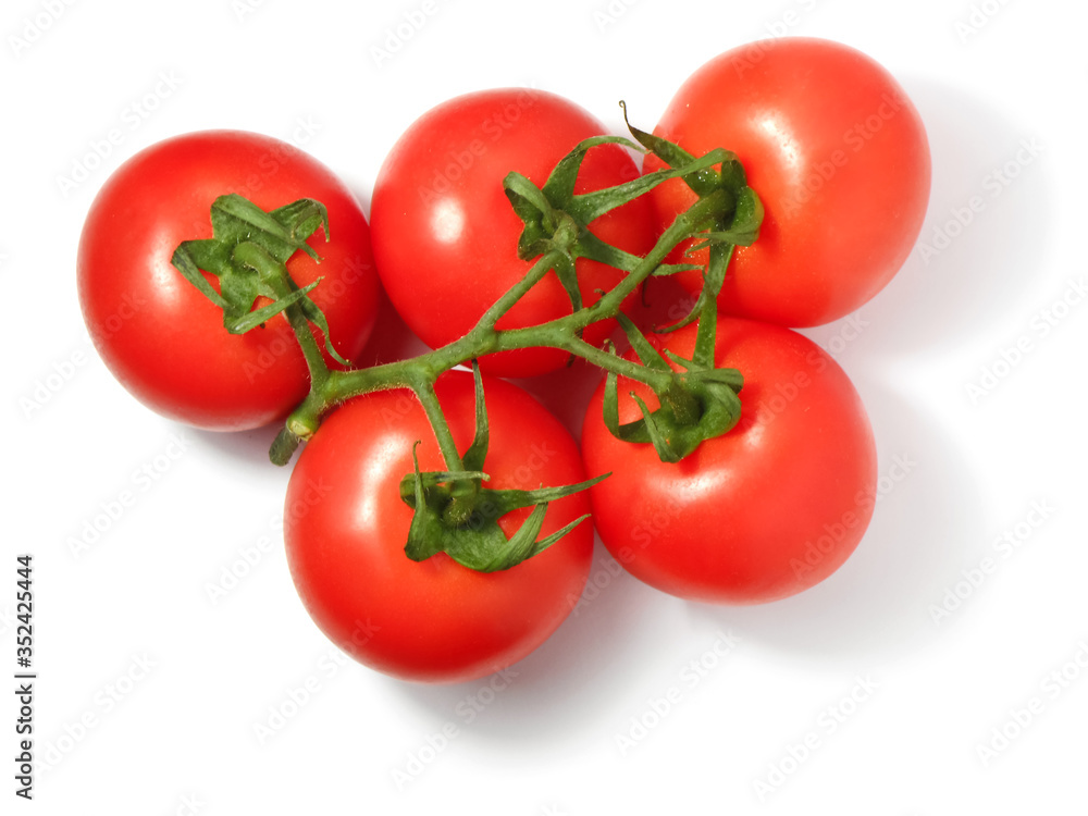 Tomato isolated on white background, top view Tomato isolated on white background, top view