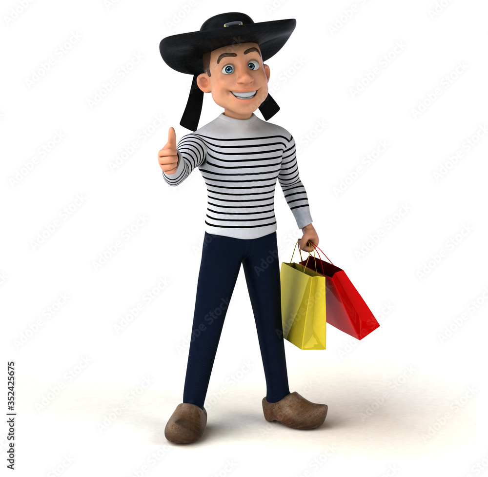 Fun 3d cartoon breton character Fun 3d cartoon breton character