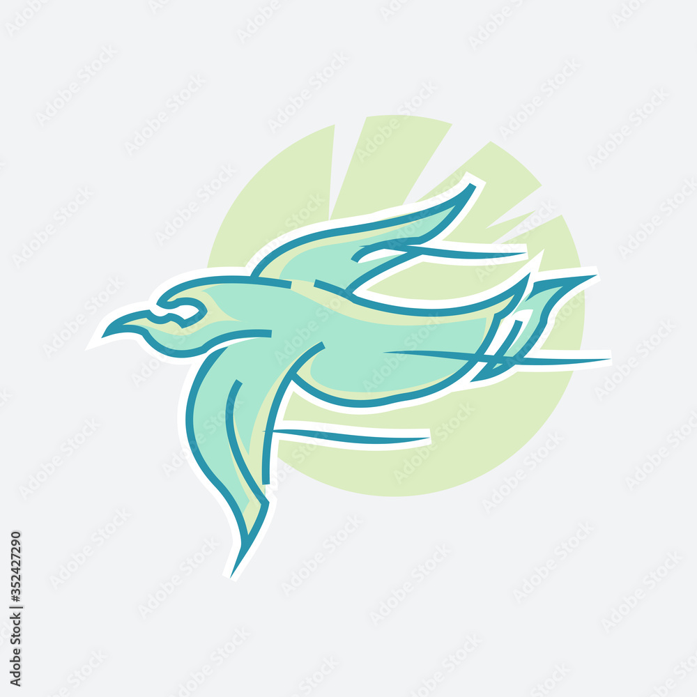 vector illustration of flying fast bird logo vector illustration of flying fast bird logo