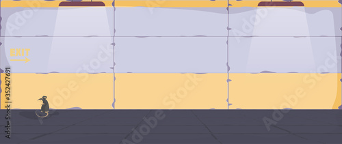 Empty room vector. Room for illustration of a bunker, laboratory or prison. Concrete wall. Vector.