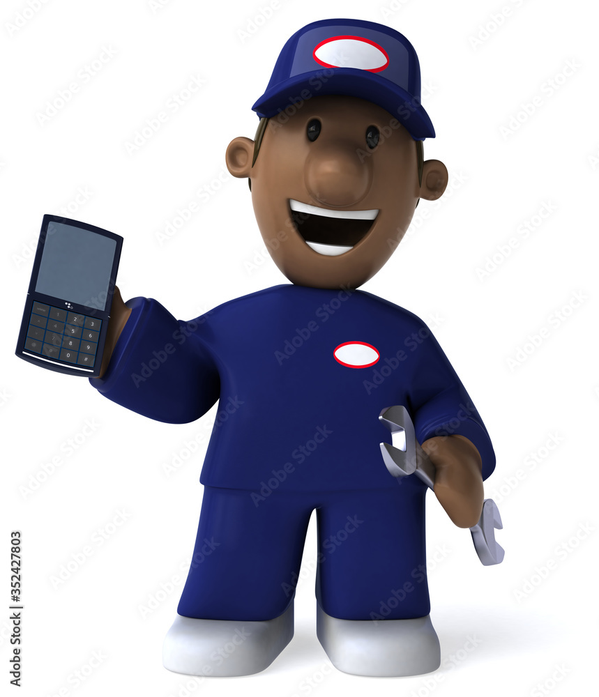 Fun mechanic - 3D Illustration