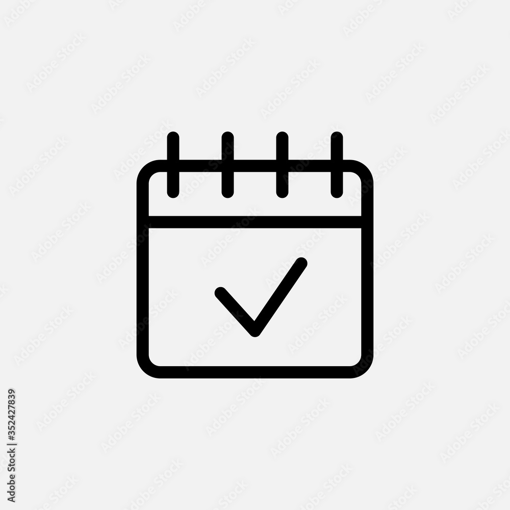 Calendar line icon. Date and reminder, deadline symbol. logo. Outline design editable stroke. For yuor design. Stock - Vector illustration. Calendar line icon. Date and reminder, deadline symbol. logo. Outline design editable stroke. For yuor design. Stock - Vector illustration.