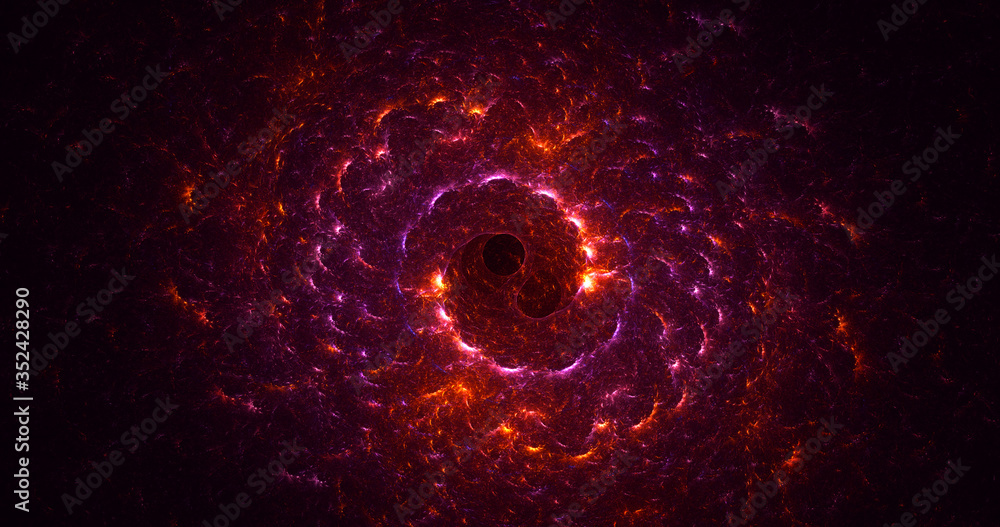 Fototapeta premium 3D rendering abstract red fractal light background