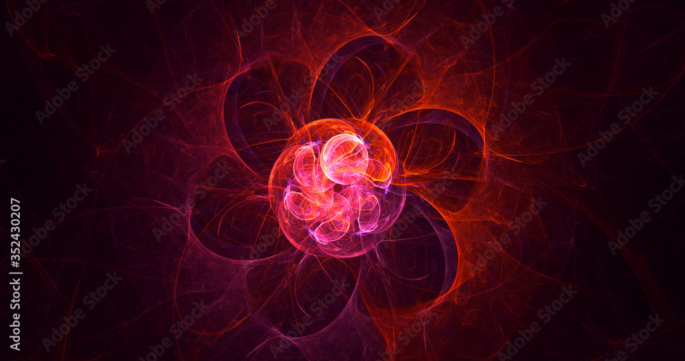 3D rendering abstract red fractal light background 3D rendering abstract red fractal light background