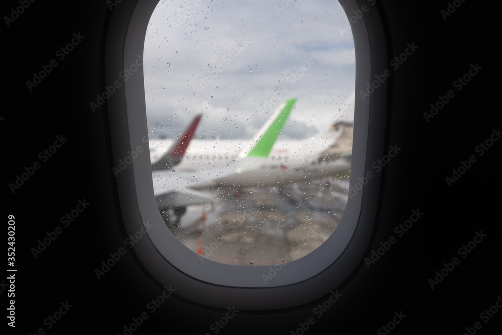 Fototapeta premium view from airplane window