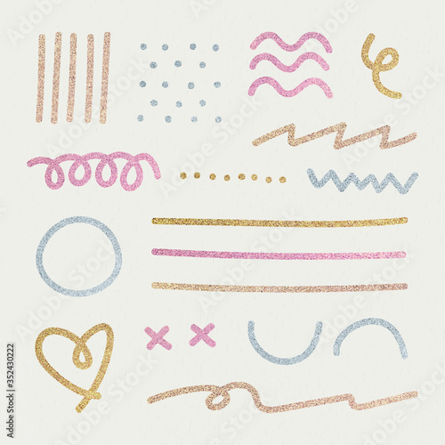 Glitter design element set vector