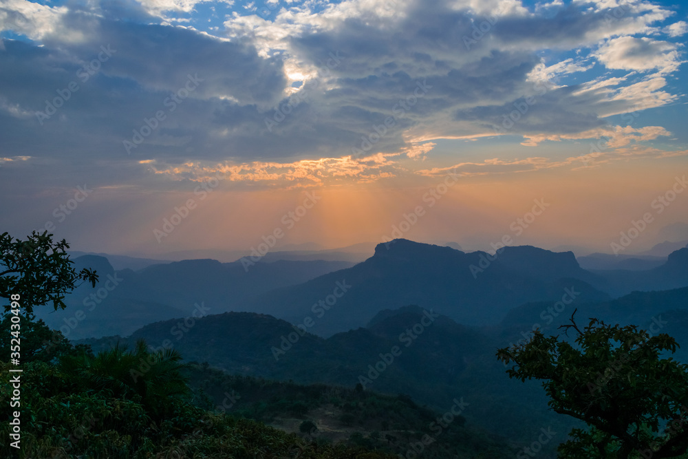 Twilight in the valley of Dhoopgarh Pachmarhi Madhya Pradesh