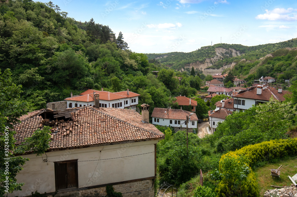 Old bulgarian houses in Melnik, Bulgaria, the smallest bulgarian town at spring.