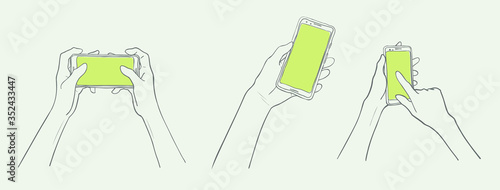 スマートフォンを持つ手のベクターイラスト