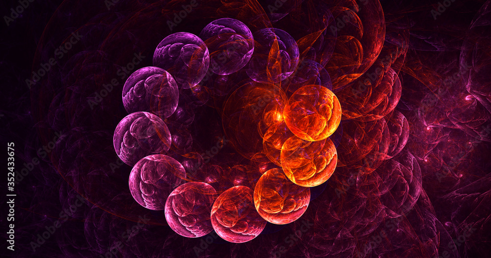 Obraz premium 3D rendering abstract red fractal light background