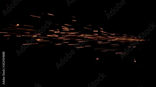 abstract black background with fiery sparks