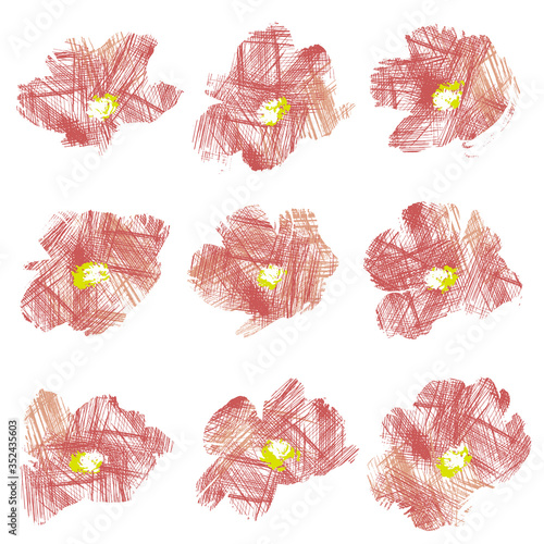 Flower vector illustration material abstract beautifully,