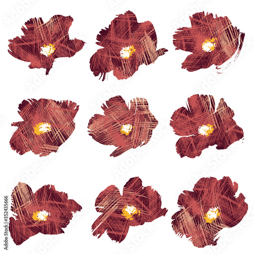 Flower vector illustration material abstract beautifully,