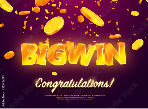 The gold word Big Win