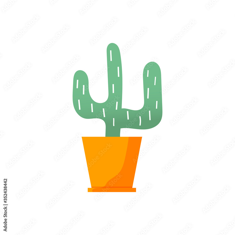 Home garden. colored flower botanical, bright flowerpot. house plant with leaves, succulent cactus. Isolated element on white background. Flat Vector Illustration Home garden. colored flower botanical, bright flowerpot. house plant with leaves, succulent cactus. Isolated element on white background. Flat Vector Illustration
