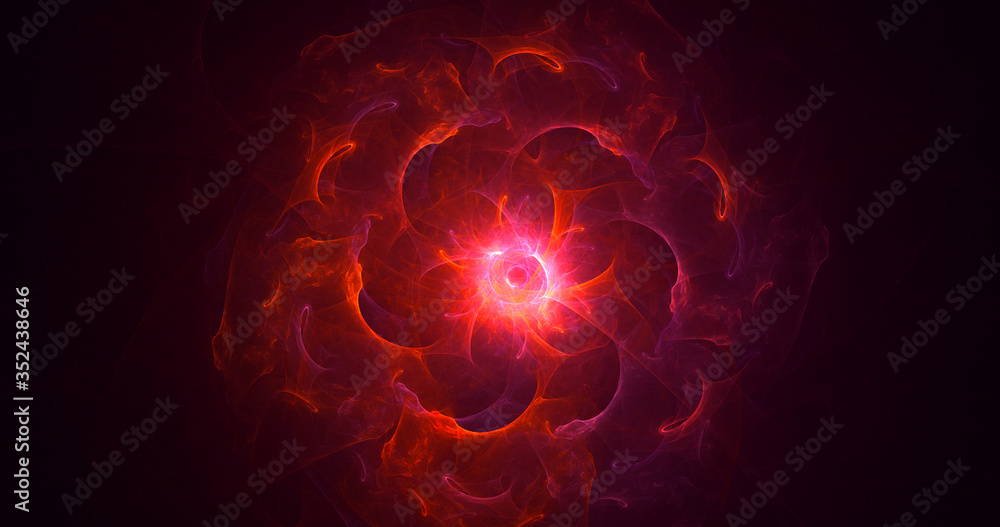 3D rendering abstract red fractal light background 3D rendering abstract red fractal light background
