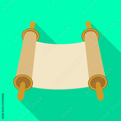 Vector design of scroll and parchment logo. Graphic of scroll and bible vector icon for stock.