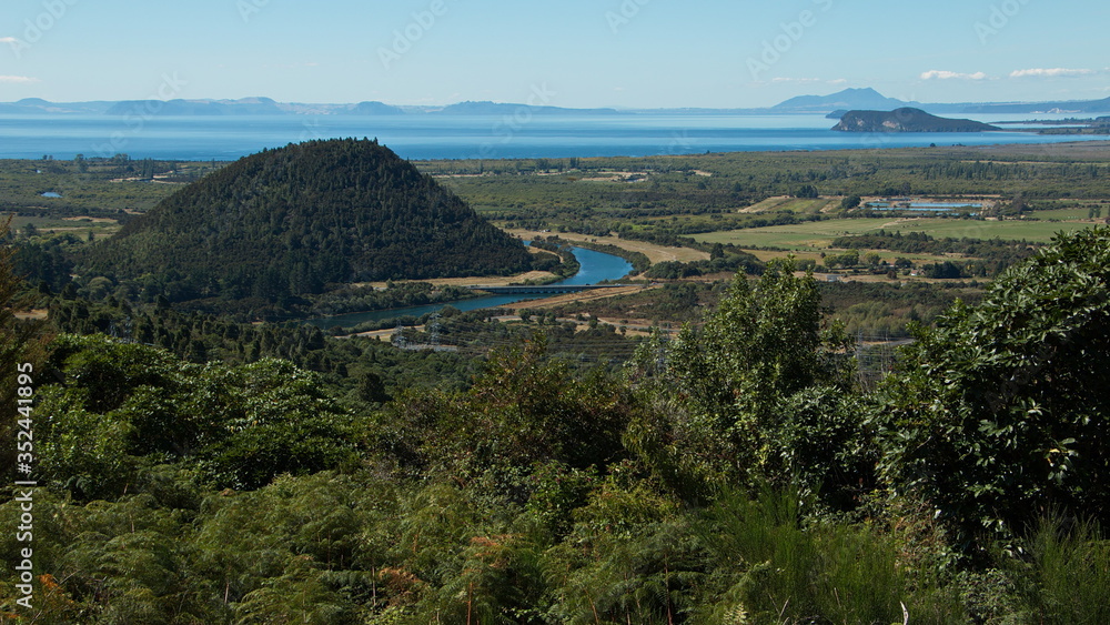 Landscape at Lake Taupo,Waikato Region on North Island of New Zealand
