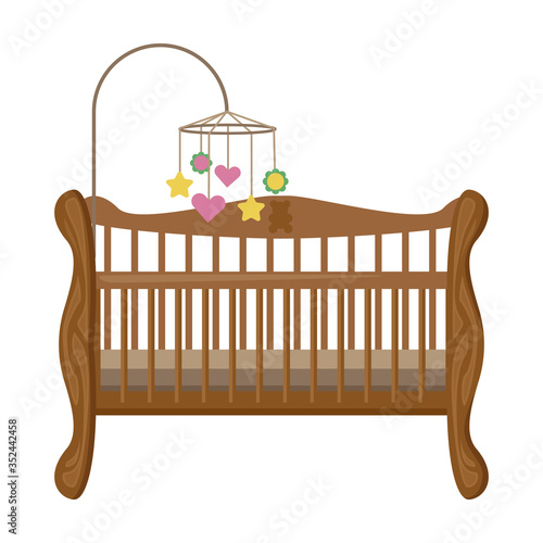 Cot vector icon.Cartoon vector icon isolated on white background cot.