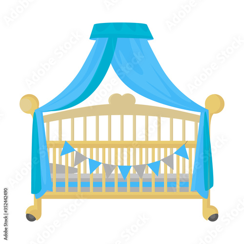 Crib vector icon.Cartoon vector icon isolated on white background crib.