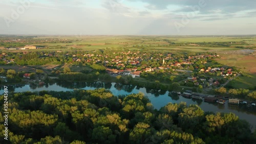 Aerial view of Tiszafured in Hungary. photo