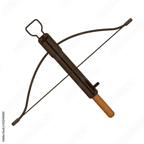 Crossbow vector icon.Cartoon vector icon isolated on white background crossbow.