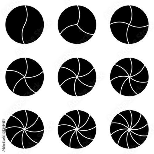 Round logo template icons infographics for data visualization, vector set circle sector for displaying complex information