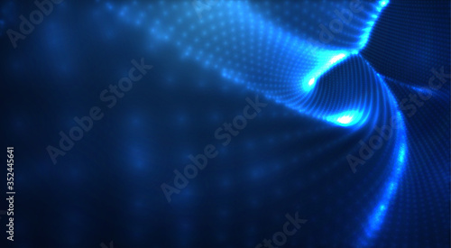 vector blue glowing data stream in virtual space