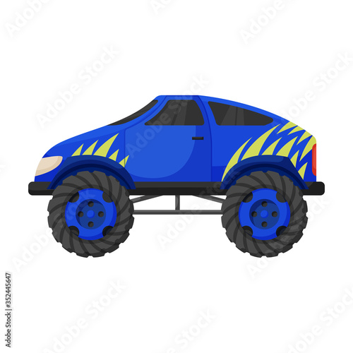 Monster truck vector icon.Cartoon vector icon isolated on white background monster truck.