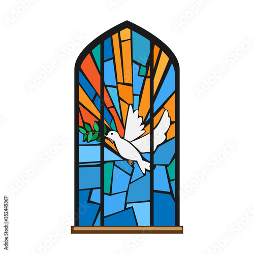 Church window vector icon.Cartoon vector icon isolated on white background church window.