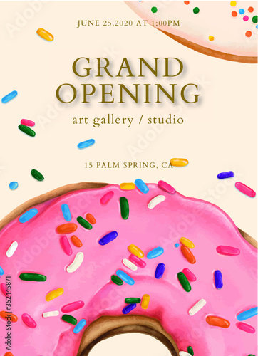Hand drawn bakery pattern card template vector