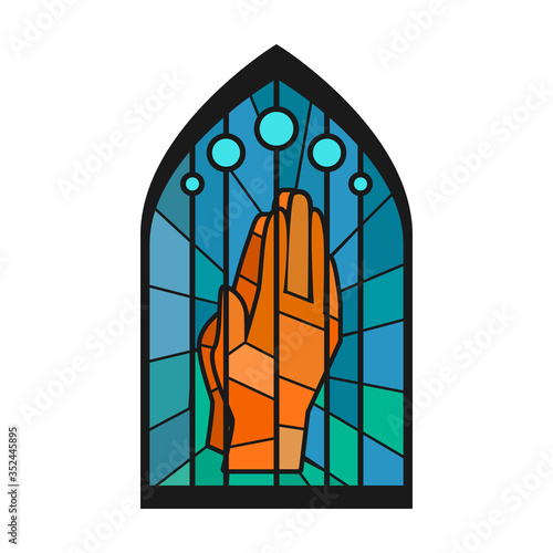 Church window vector icon.Cartoon vector icon isolated on white background church window.
