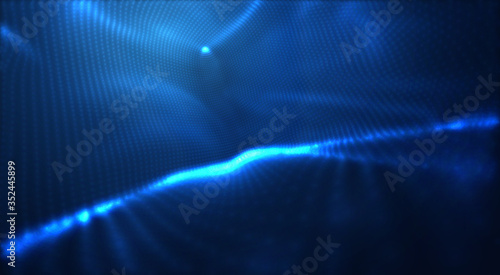 vector blue glowing data stream in virtual space
