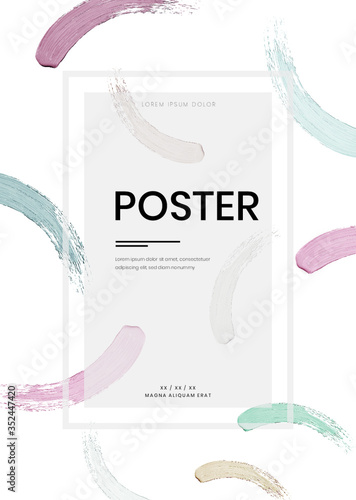 Paint brushstroke pattern poster template vector