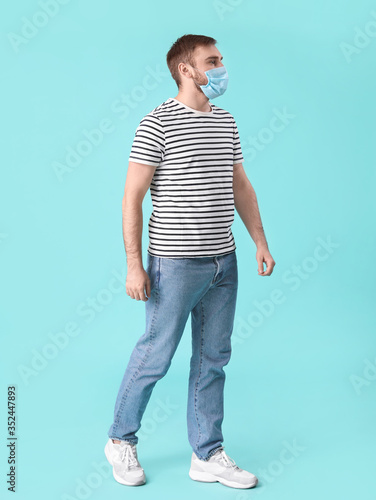 Young man wearing protectiv...