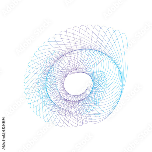 Spirograph abstract element on a white background. Vector illustration