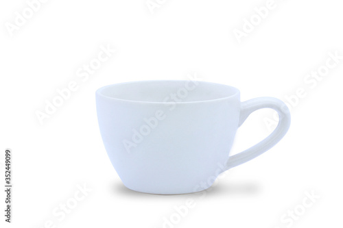 Empty white mug or coffee cup  isolated on white background with clipping path