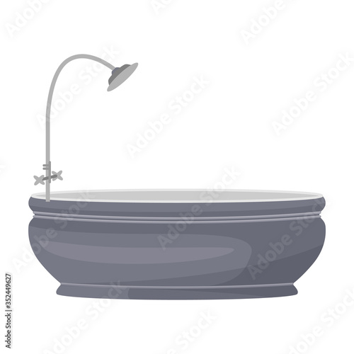 Bath tub vector icon.Cartoon vector icon isolated on white background bath tub.