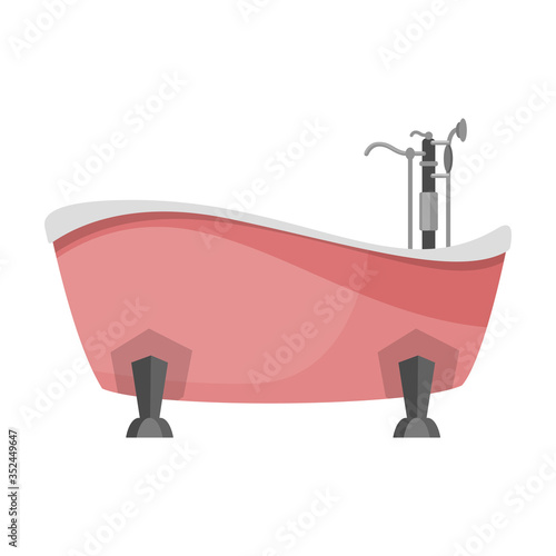 Bath tub vector icon.Cartoon vector icon isolated on white background bath tub.