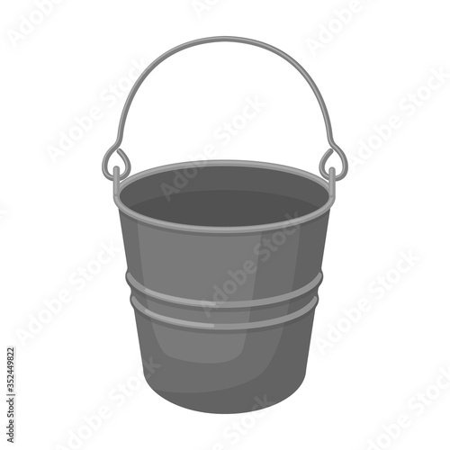 Bucket vector icon.Cartoon vector icon isolated on white background bucket.