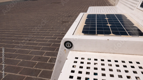 Solar pad with USB charger. The mobile phone can be charged with it.